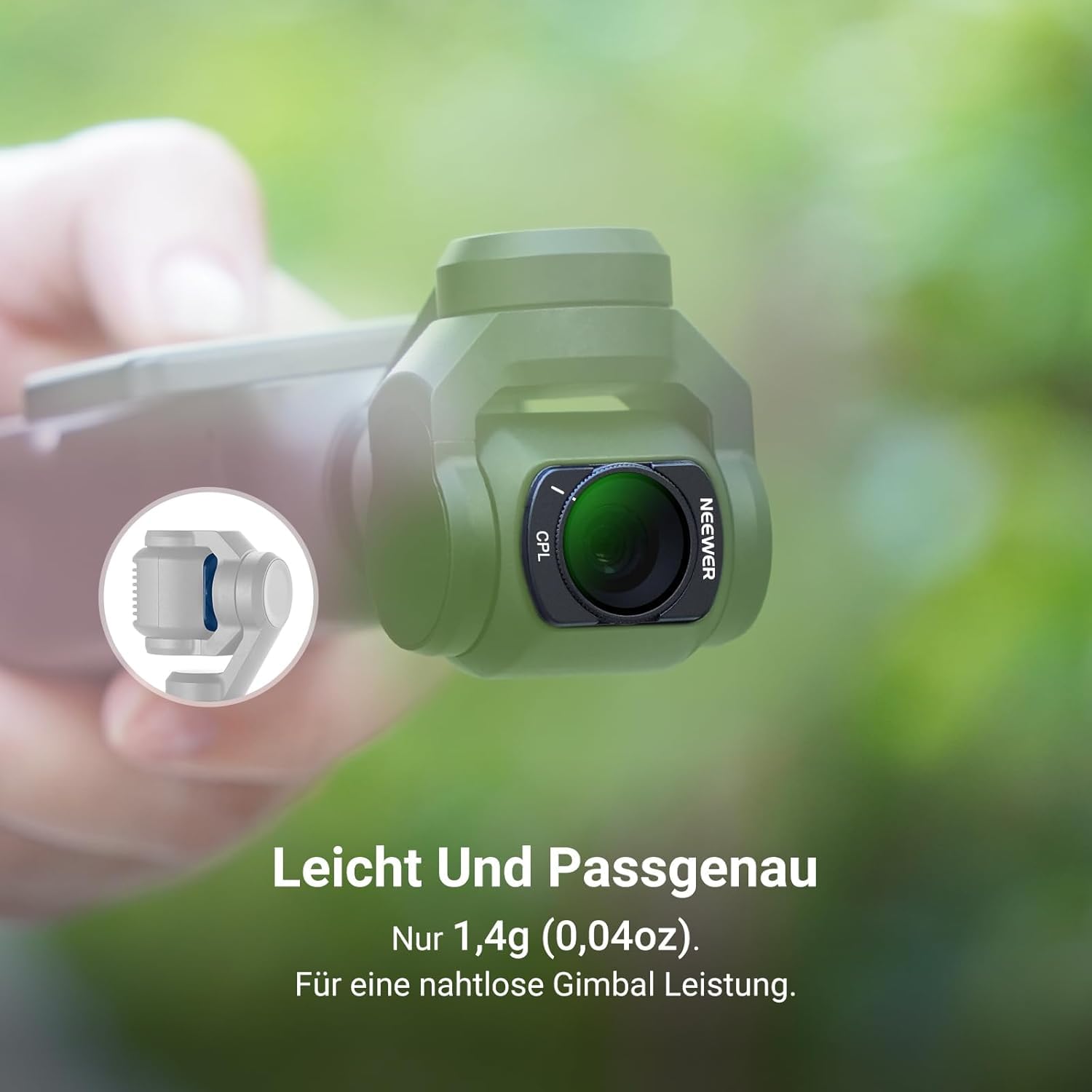 NEEWER Magnetisches ND und CPL Filterset, kompatibel mit DJI Osmo Pocket 3 / Pocket 4 / Xtra Muse, ND16 + ND64 + ND256 Set mit ND und Zirkularpolarisationsfiltern für Actionkameras