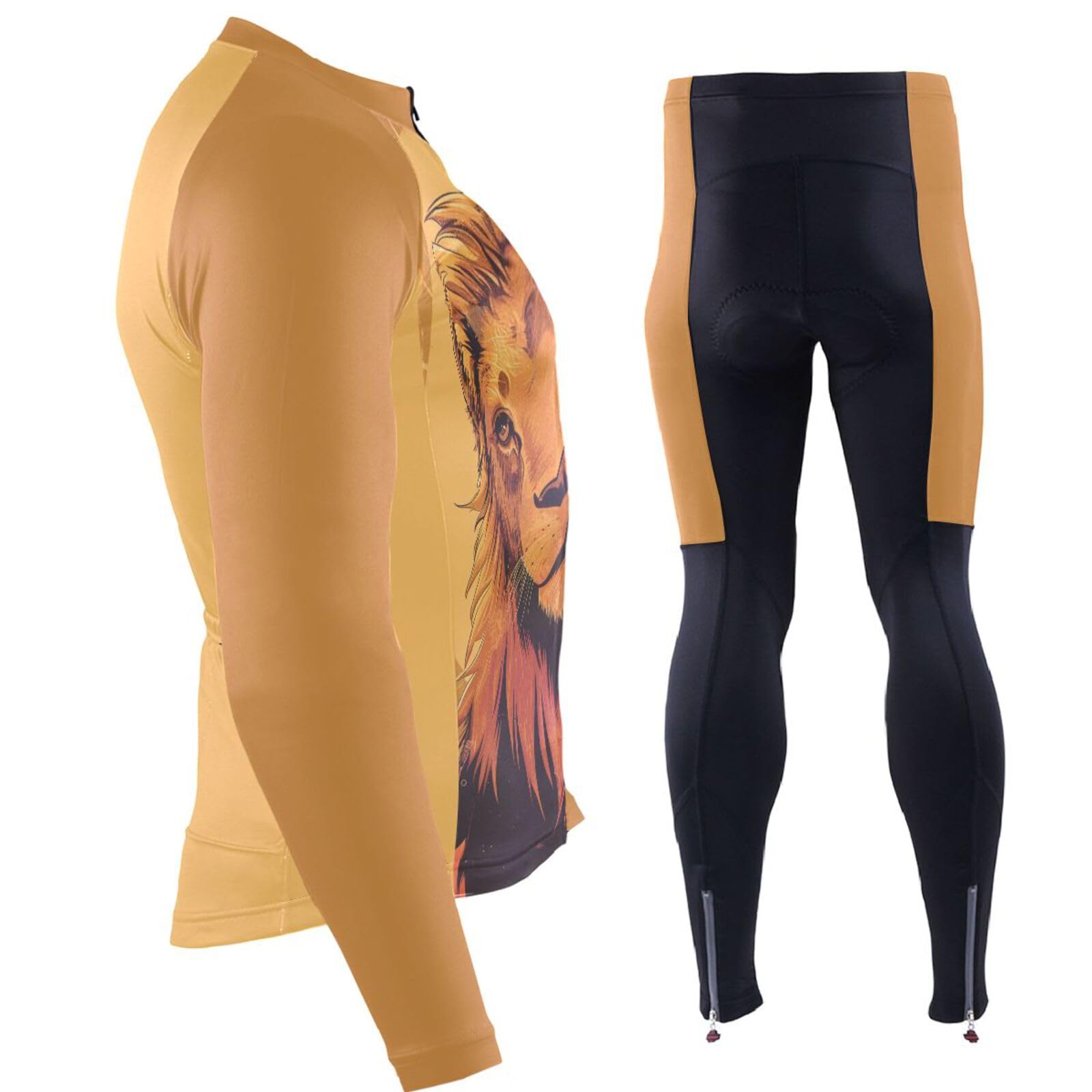 Langärmeliges Radtrikot mit Taschen, schnelltrocknend, für Herren, kurz, 3D-gepolstert