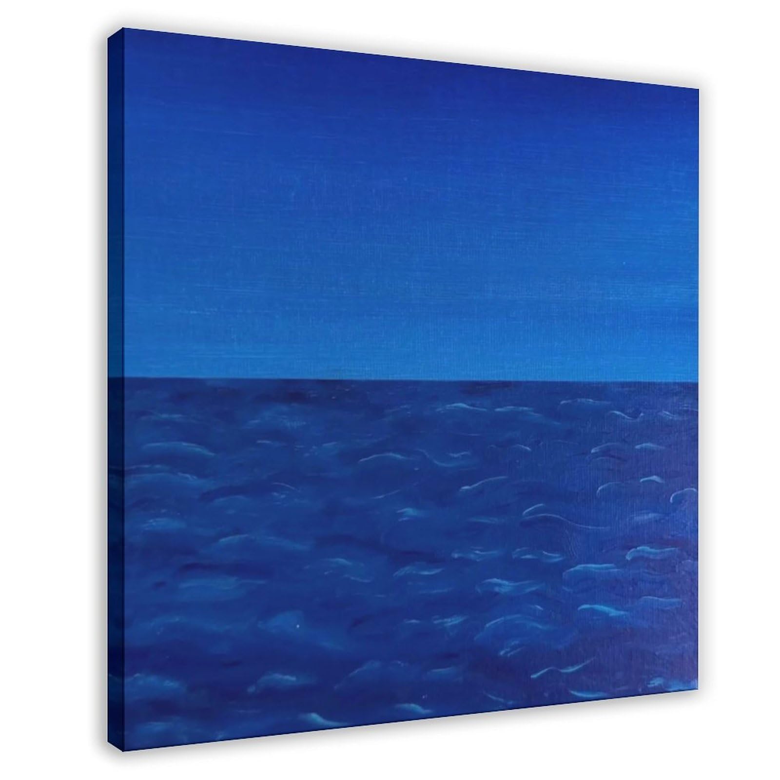 Impression sur toile vagues océan bleu foncé 40x40 cm pour salon