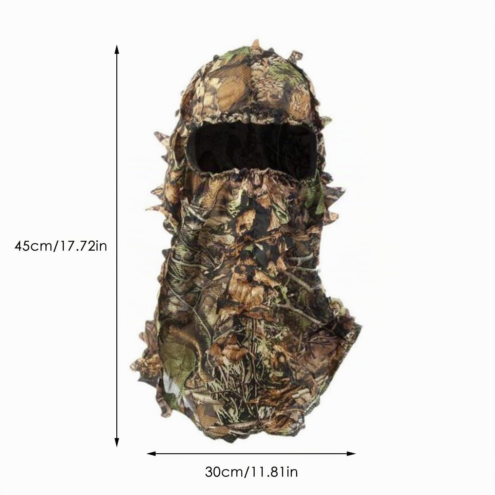 3D Hojas Camuflaje Caps, Pasamontañas Sombrero y Máscara para Caza Exterior