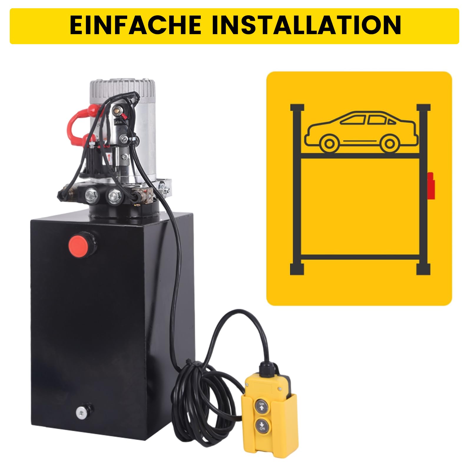 Groupe hydraulique à double action 15 l 12 V 1600 W Pompe hydraulique pour chariot élévateur, plate-forme élévatrice