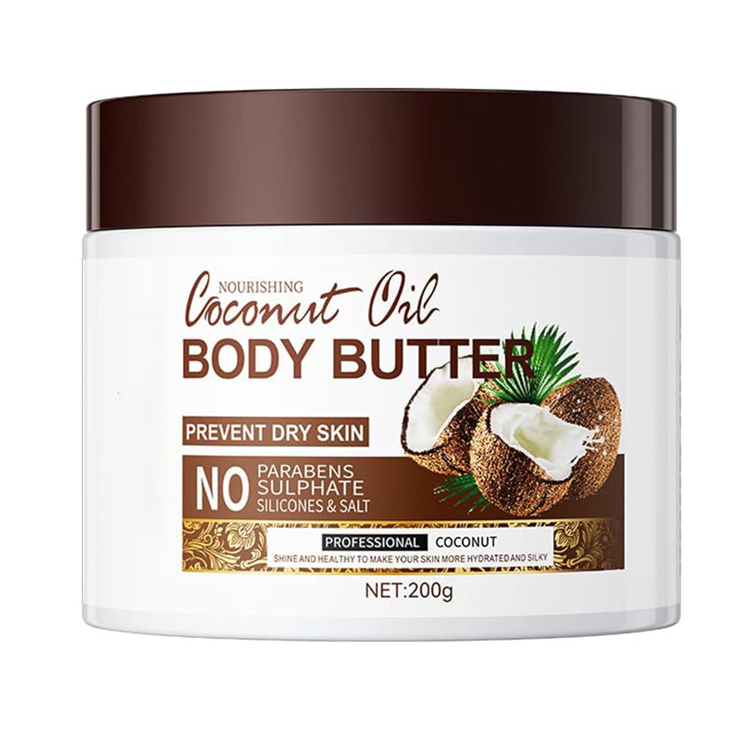 Grospe Coconut Body Butter for Dry Skin, Hand & Body Moisturizer with Organic Coconut Oil, Body Moisturizer for Smooth and Radiant Skin, 24-Hour Moisture Skin Care Coco Butter Body Lotion