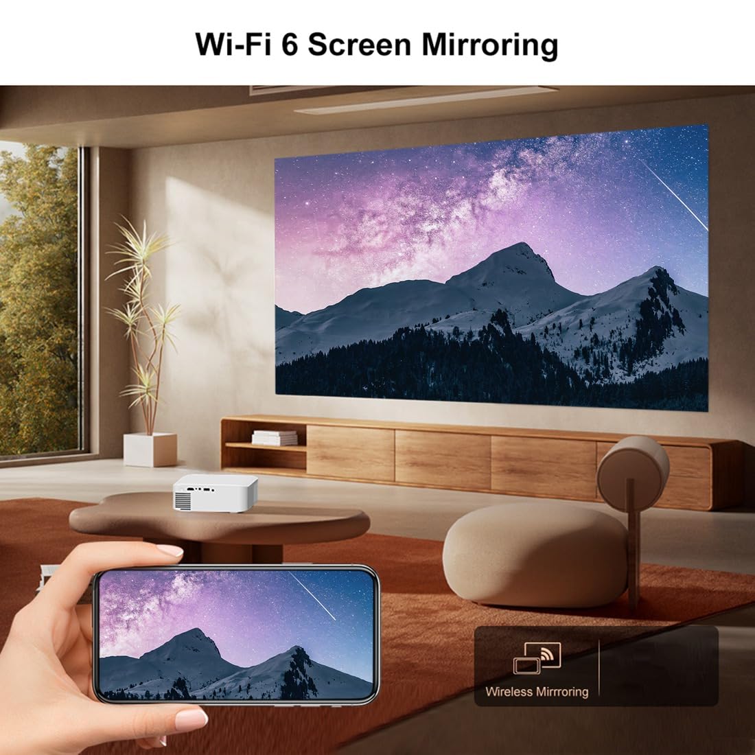 Mini Proiettore Ultra Portatile L9W 4K, Videoproiettore Full HD di qualità Cinematografica con Bluetooth, Home Theater