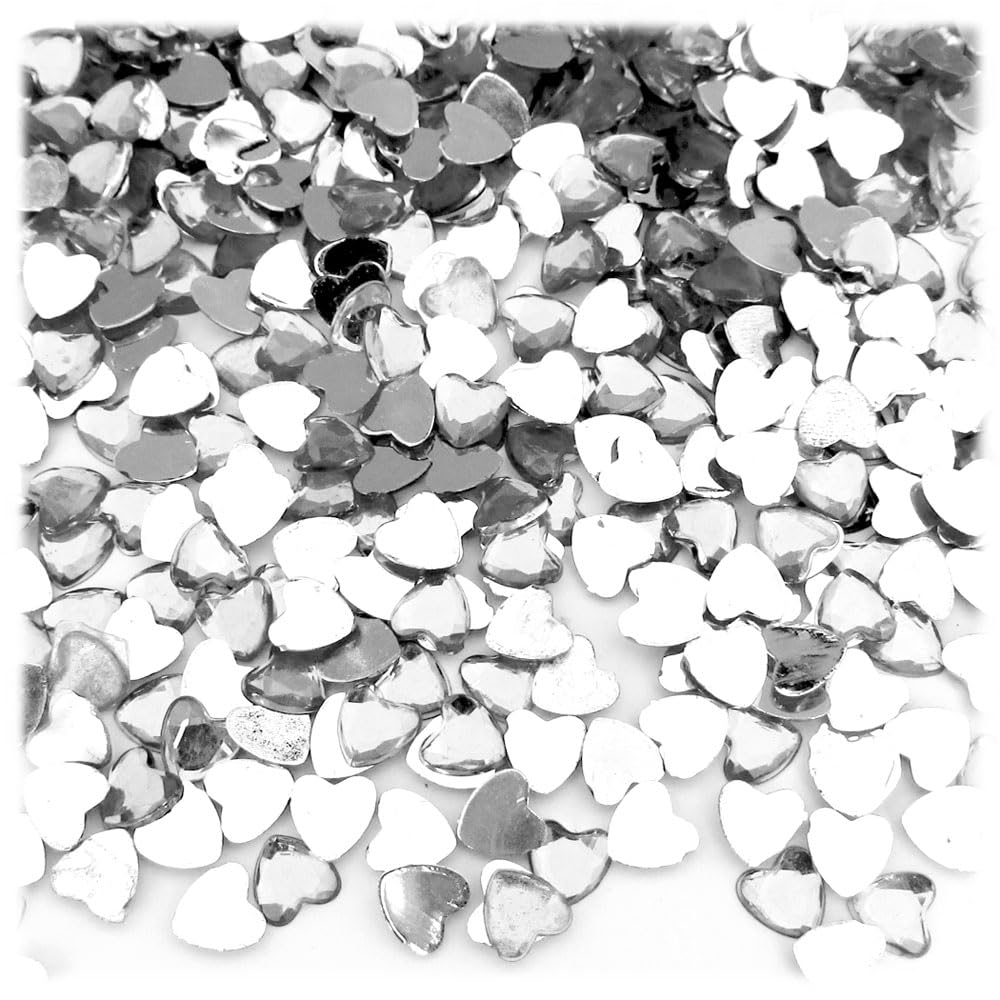 The Crafts Outlet 144pc Loose Rhinestones Heart 6mm - 30ssflatback Crystal Clear