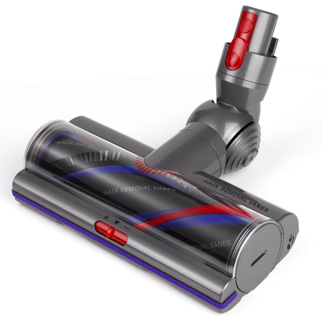Adjustable Suction Brush Head Replacement Compatible with Dyson V7 V8 V10 V11 V15, Vacuum Cleaner Attachment, Anti-Tangle Carbon Fiber Roller, Turbine Brush for Carpet & Hard Floor