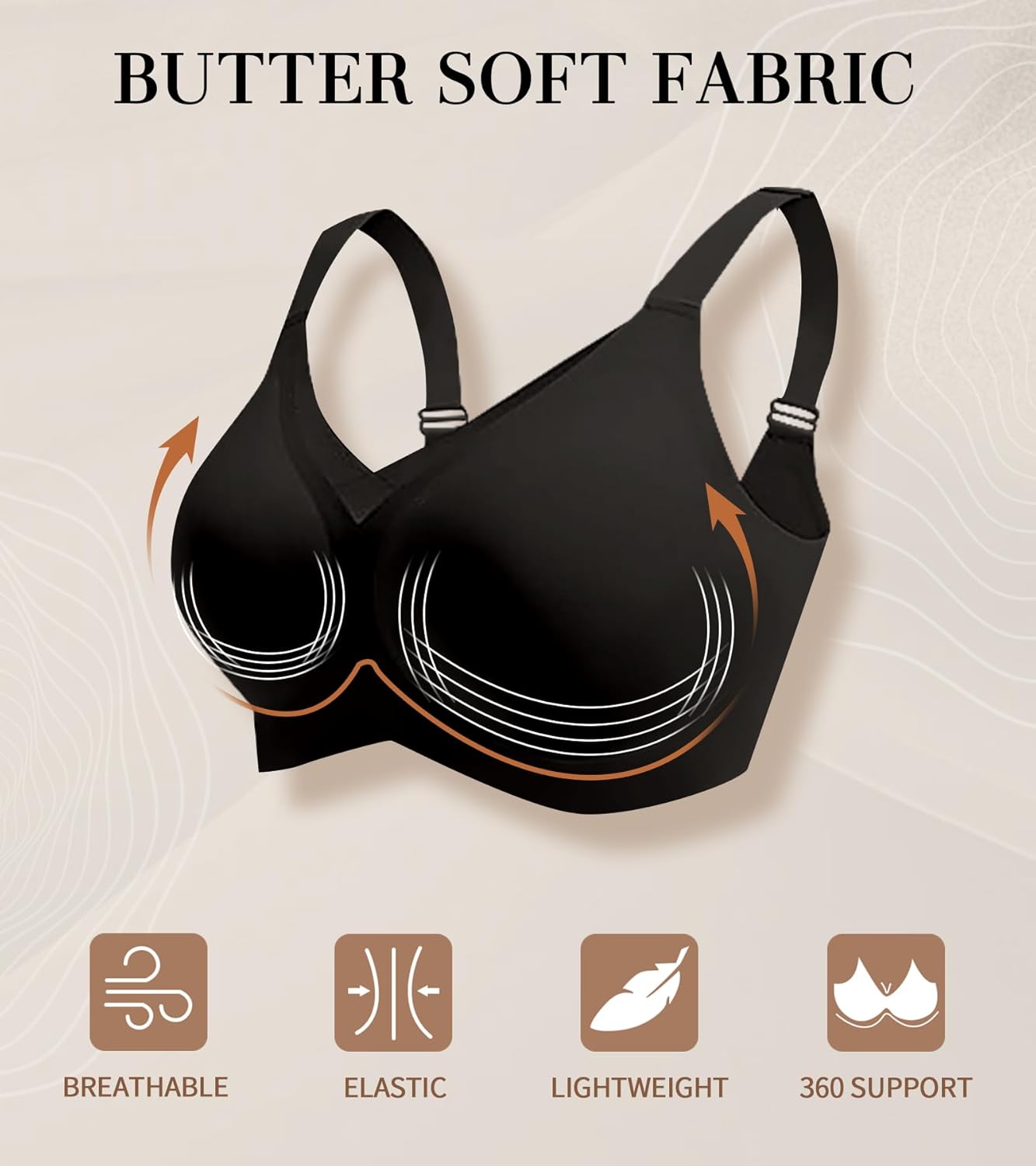 Bras for Women N Neck Mesh Support Wireless Push Up Bras Jelly Bras Everyday Bras Comfortable Bras - Image 4