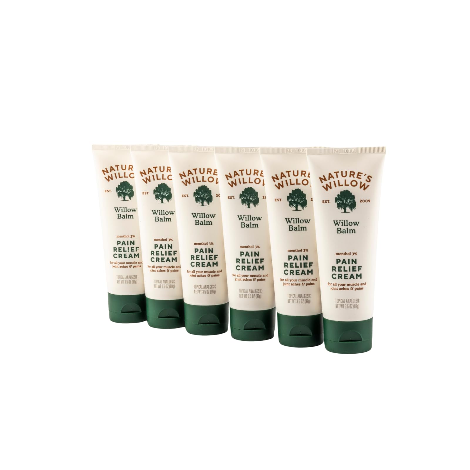 Nature's Willow Fast-Acting Willow Balm Natural Relief Cream for Help Alleviating Sore Muscles & Joints | Topical Willow Bark Cream with Essential Oils & Cooling Menthol | 6-Pack | 3.5 fl oz