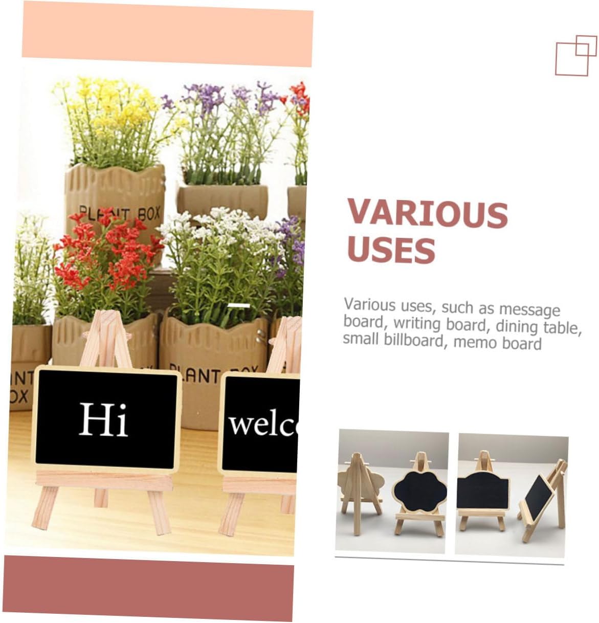 Housoutil 6pcs Decorative Mini Chalkboard Signs with Tripod Stands, Black Chalkboard Label Boards for Party Supplies, Home Décor Message Memo Boards for Food Buffet and Event Use