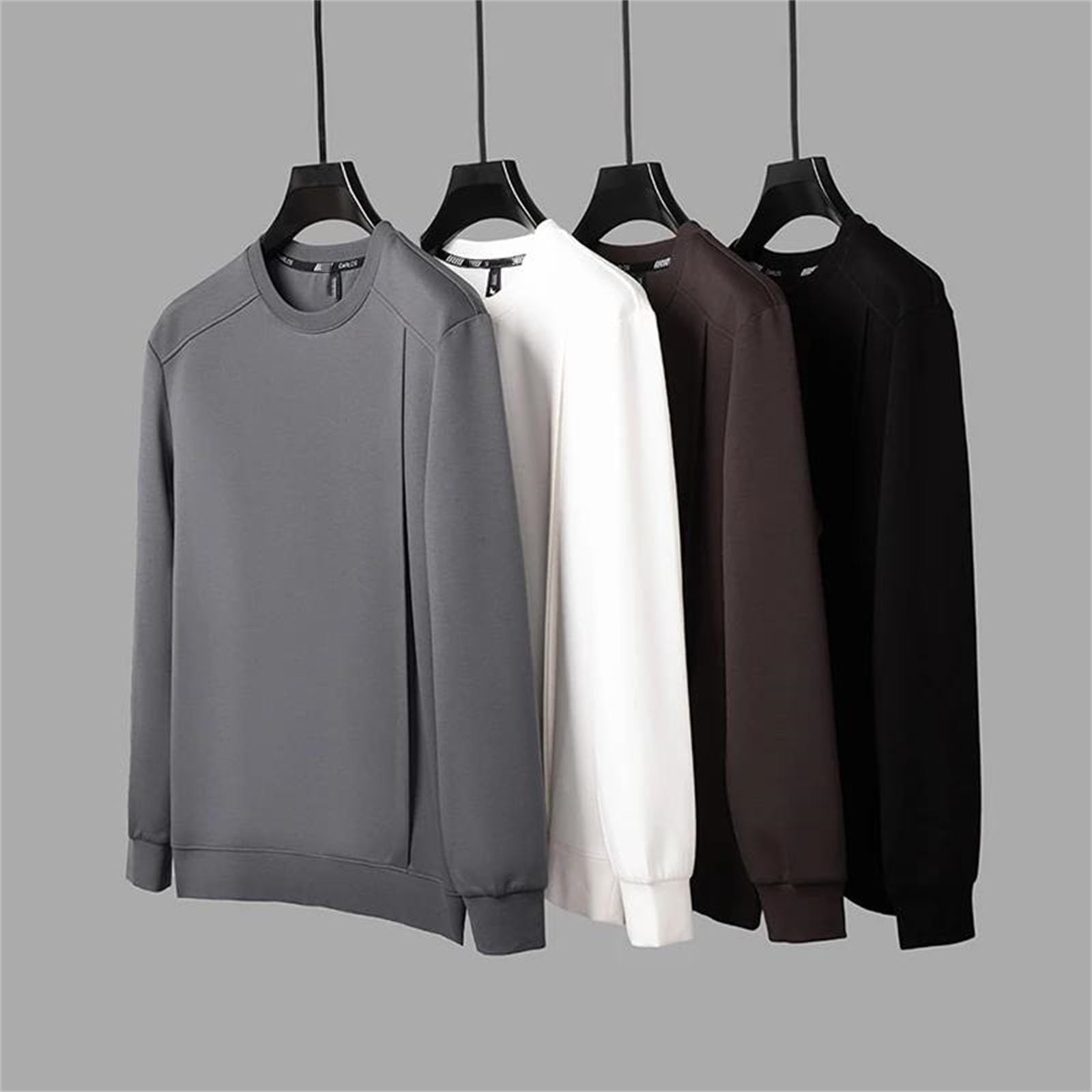 Sudadera de cuello redondo para hombre, casual, manga larga, cómoda, básica, para uso diario