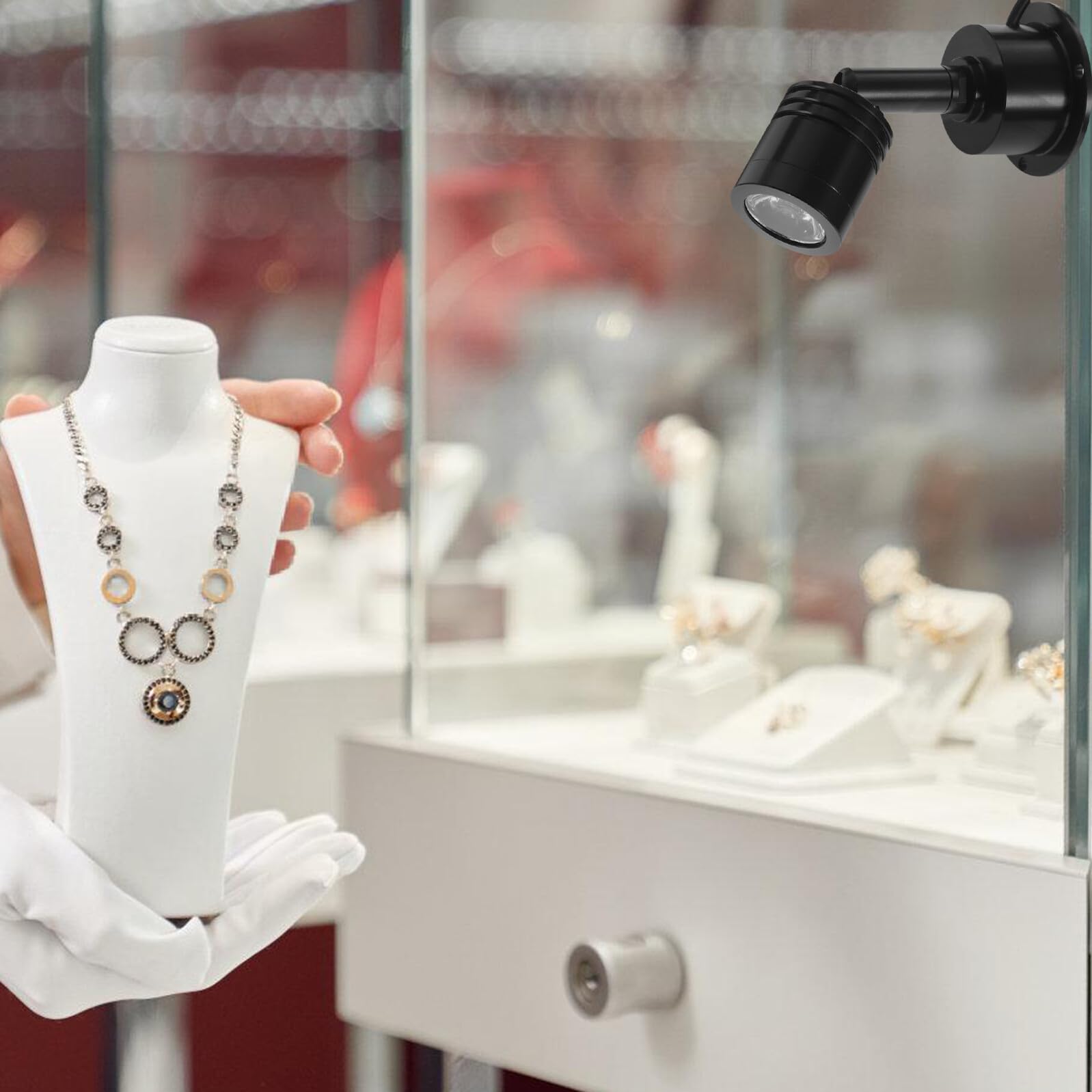 Spot LED USB Compact pour Vitrine Cabinet Lumière Décorative Intérieure Chaude Éclairage Bijou et Gain de Place