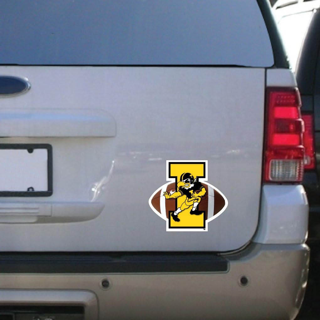 VictoryStore Magnets - Iowa Hawkeye Herky Football Car Magnet, Size 12 inches x 12 inches