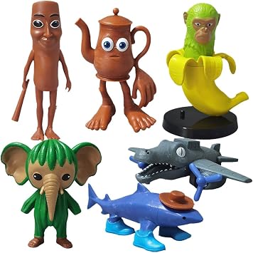 6Pcs Cute Anime Action Cartoon Desk Decor Sculpture Funny Figurine Style 2