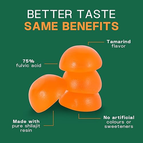 Miniatura 3 de Gomitas Alpha Shilajit 10 en 1 de 4000 mg, sin azúcar añadida, Ashwagandha, Gokshura, 75% + ácido fúlvico y más de 85 oligominerales, para hombres y