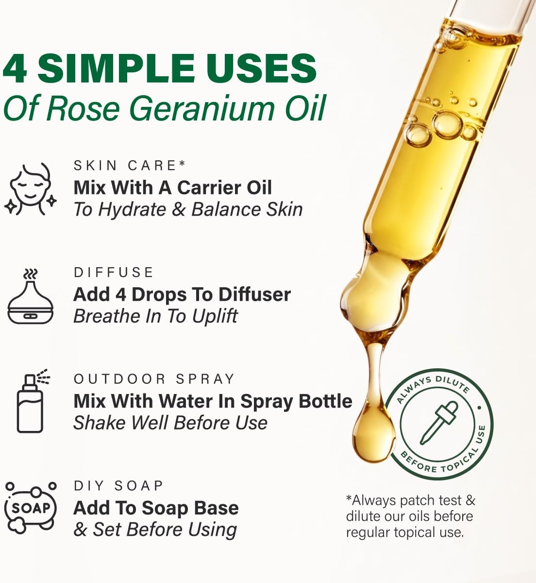 KUKKA Rose Geranium Essential Oils - 4 Fl Oz - for Hair, Skin, Diffuser, Aromatherapy & DIY Soap Making Scent - Image 6