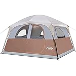 UNP 6 Person Tent for Camping, Easy Setup Cabin Tent Waterproof Windproof Family Camping Tent 1 Mesh Door & 5 Large Mesh Windows 10\'X9\'X78in(H)
