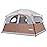 UNP 6 Person Tent for Camping, Easy Setup Cabin Tent Waterproof Windproof Family Camping Tent 1 Mesh Door & 5 Large Mesh Windows 10\'X9\'X78in(H)