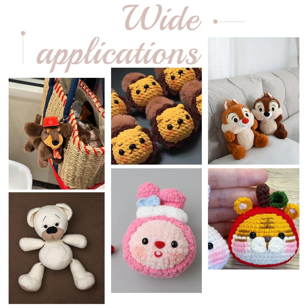 PH PandaHall Beflockungs Sicherheitsnasen 48 Stück - Häkelnasen Für Amigurumi Und Plüschtiere