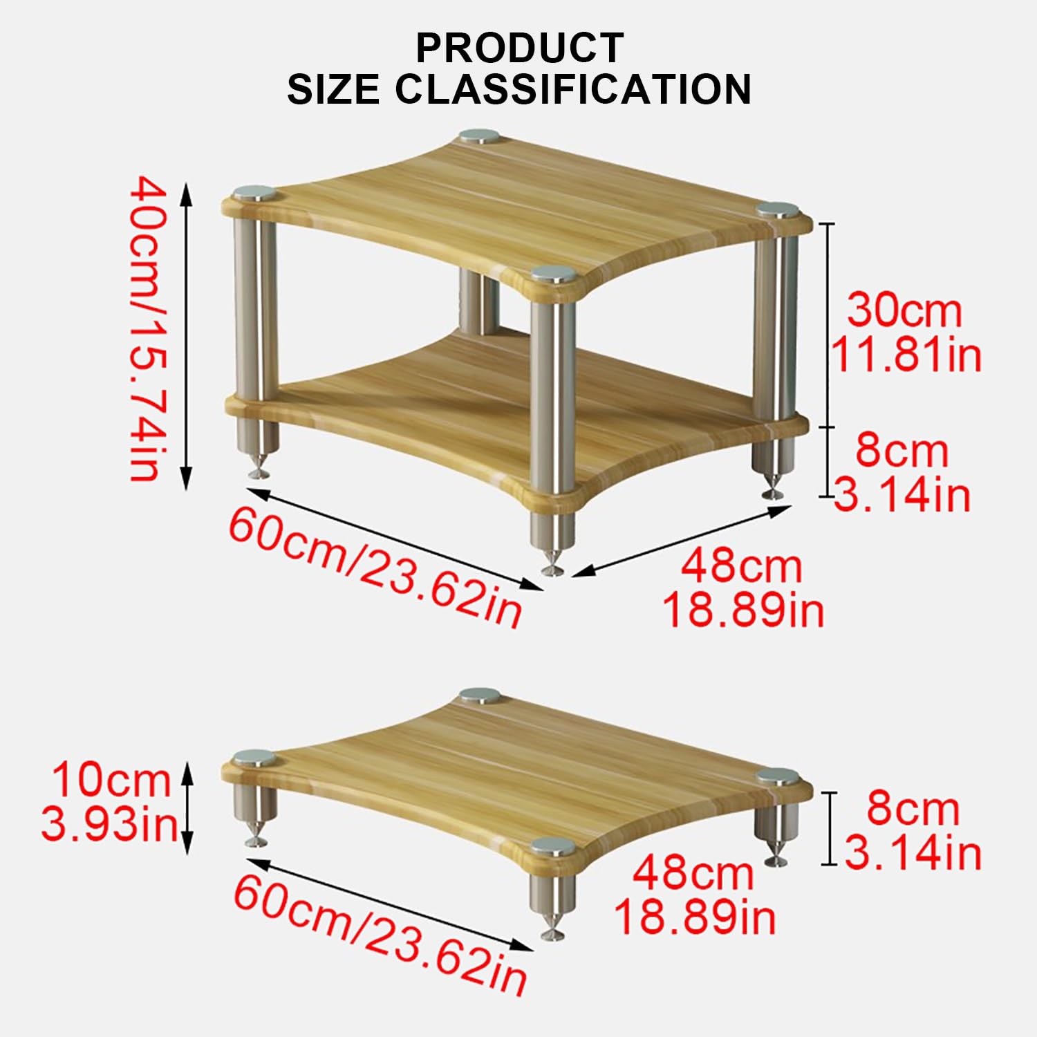 Generico Supporto Audio Rack per proiettori e Console di Gioco - Torre portaoggetti multimediale per PS5, Lettore Dvd, Stereo e decoder - Soluzione Versatile per l'archiviazione angolare AV