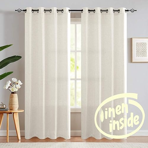 Polyester Linen Curtains Amazon Com