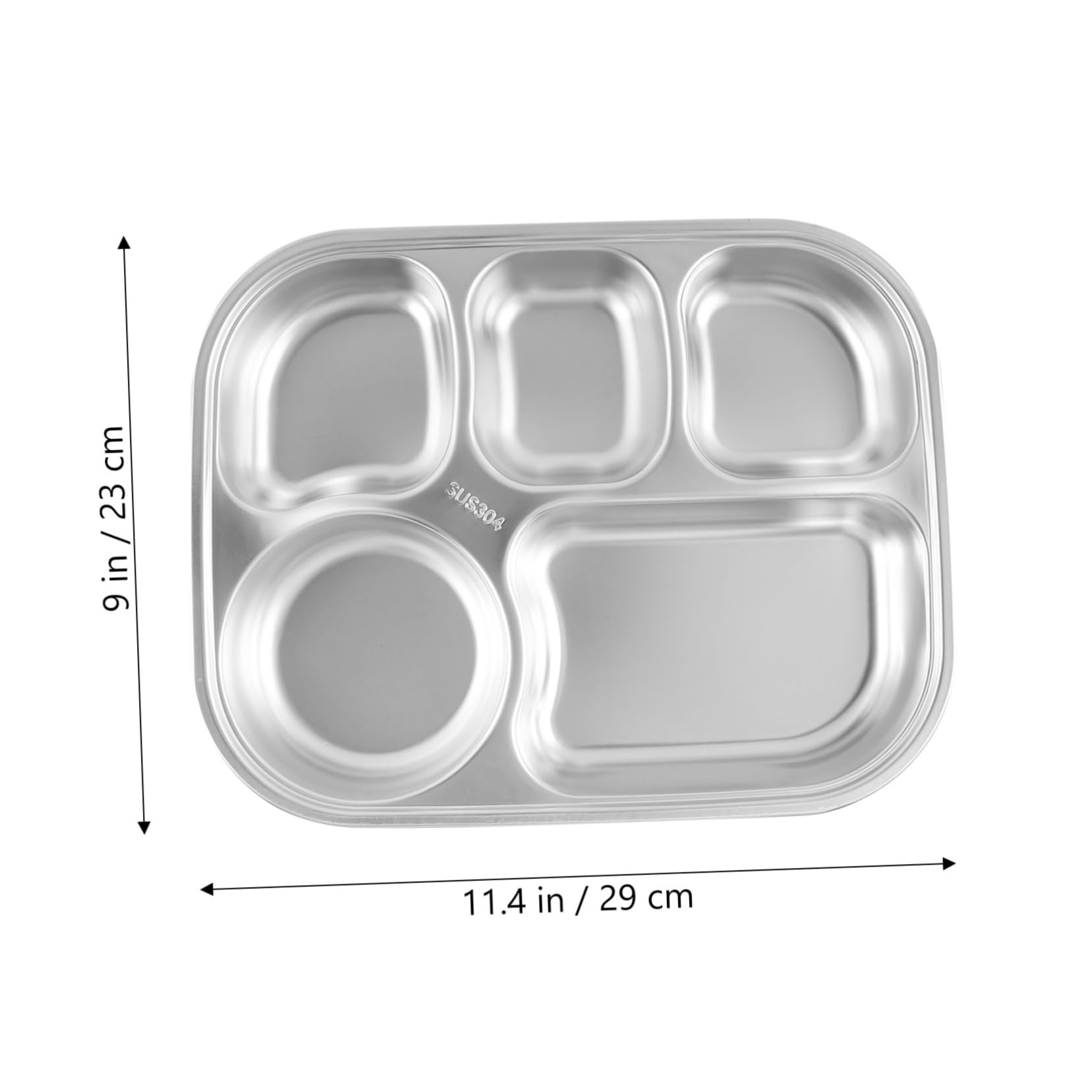 Ciieeo Stainless Steel Divided Dinner Tray Compartment Food Plate for Camping and Picnic Wear Resistant Easy to Clean Versatile Meal Organizer