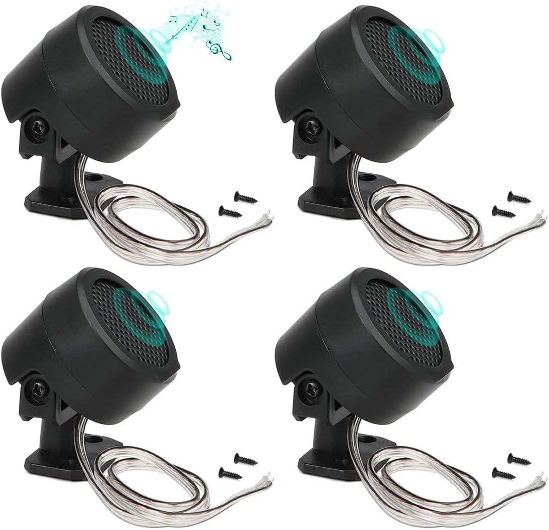 4 Pcs 500W Car Speaker, TP-006A High Power Stereo Car Tweeter, Vertical Round Easy to Install Speakers for Surface Mounting on Car Truck and Boat (4Pcs)