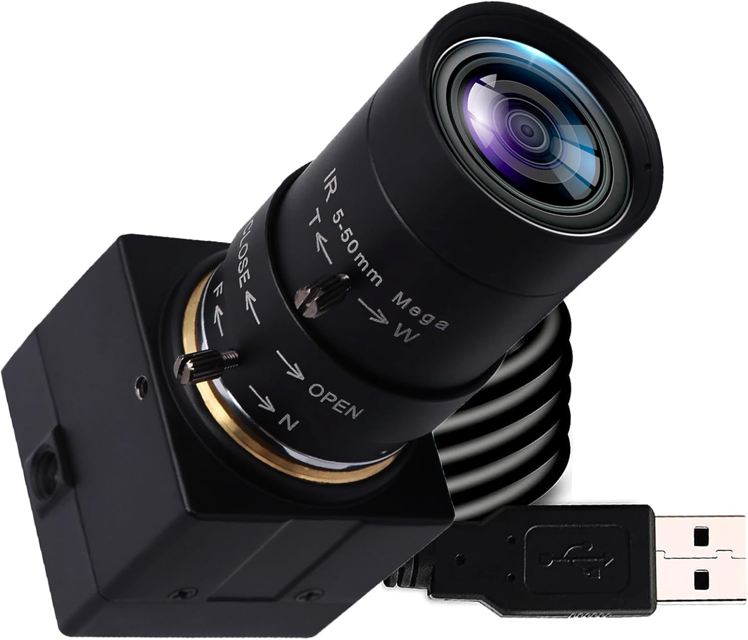 Svpro 5MP USB Camera with 5-50mm Zoom Lens, High Speed 5 Megapixels 30fps Manual Focus Webcam for Computer, 10X Optical Zoom IMX335 UVC Security Cam for Windows, Linux, MacOS, Android