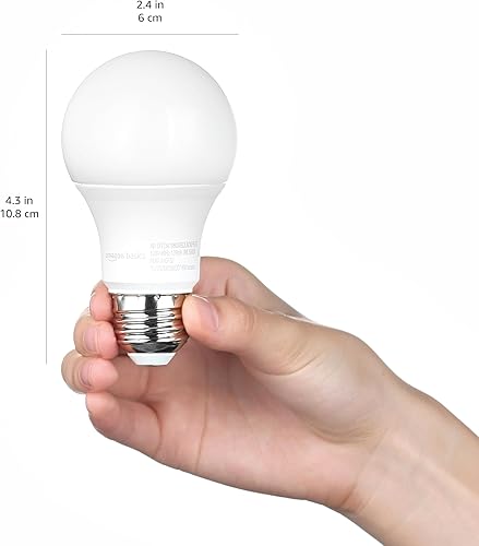 Miniatura 6 de Tienda Basics Bombilla LED A19 con sensor de anochecer a amanecer, equivalente a 60 W, eficiencia energética, 9 W, luz blanca diurna, 5000 K, base