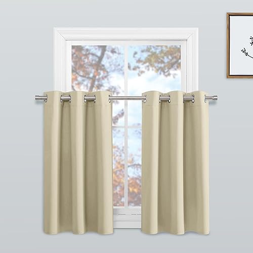 Miniatura 89 de KGORGE - Cortinas opacas grises para dormitorio 2 paneles, 42 x 63 pulgadas con ojales, cortinas de oscurecimiento de habitación con aislamiento