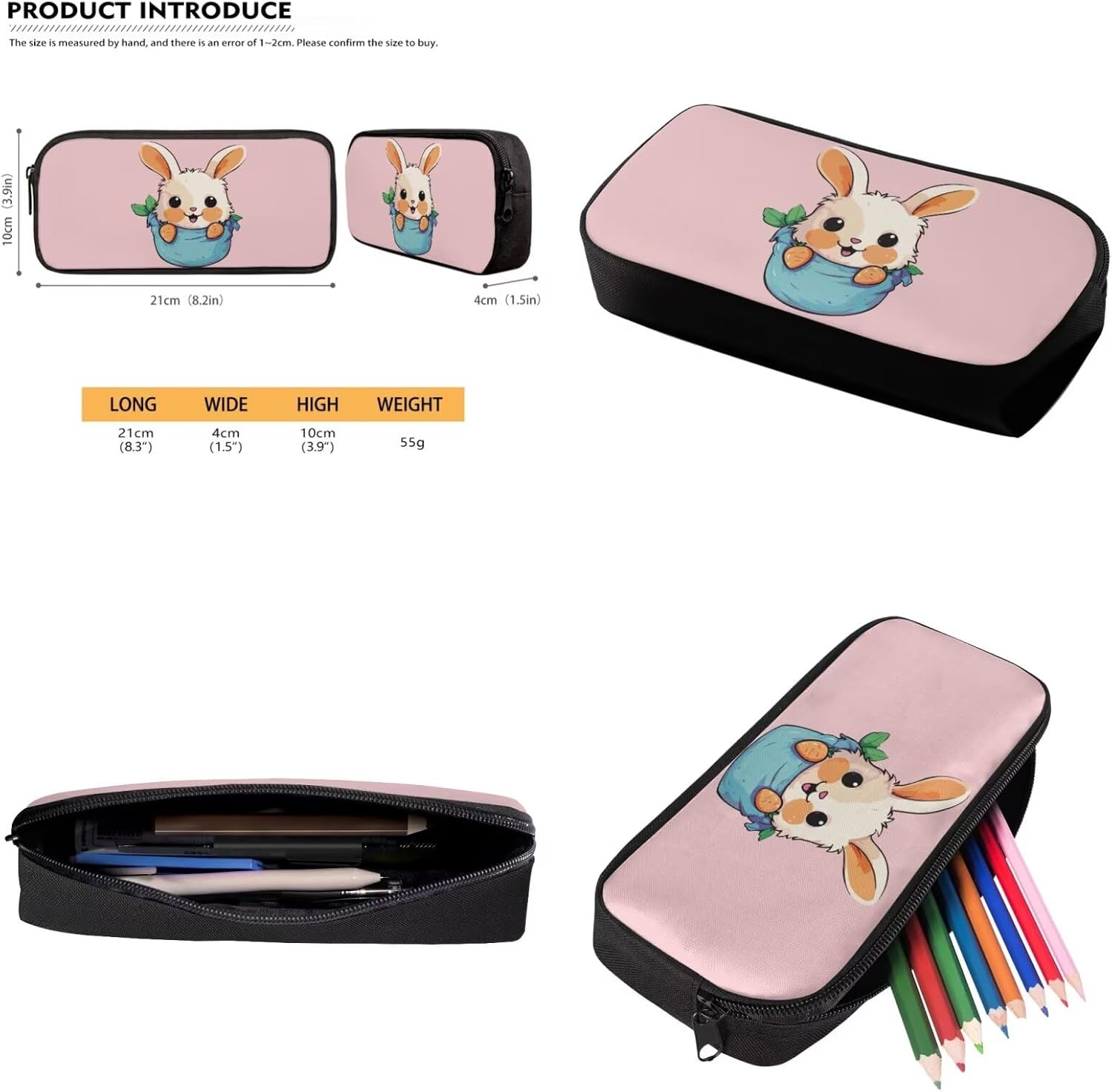 COEQINE Bunny Backpack For Girl School Cute Book Bag Key Chains For Girls With Lunch Box And Pencil Box Set For Toddler Mini Bookbag For Preschool Elementary Kindergarten Casual Rucksack 4 Pcs
