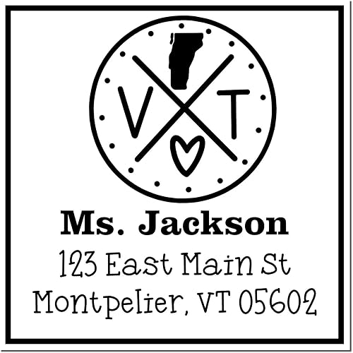 Miniatura 374 de Texas State Love - Sello de dirección cuadrado, uso con almohadilla de sellos, sello de correo de Texas, tamaño 1-5/8 pulgadas Manija