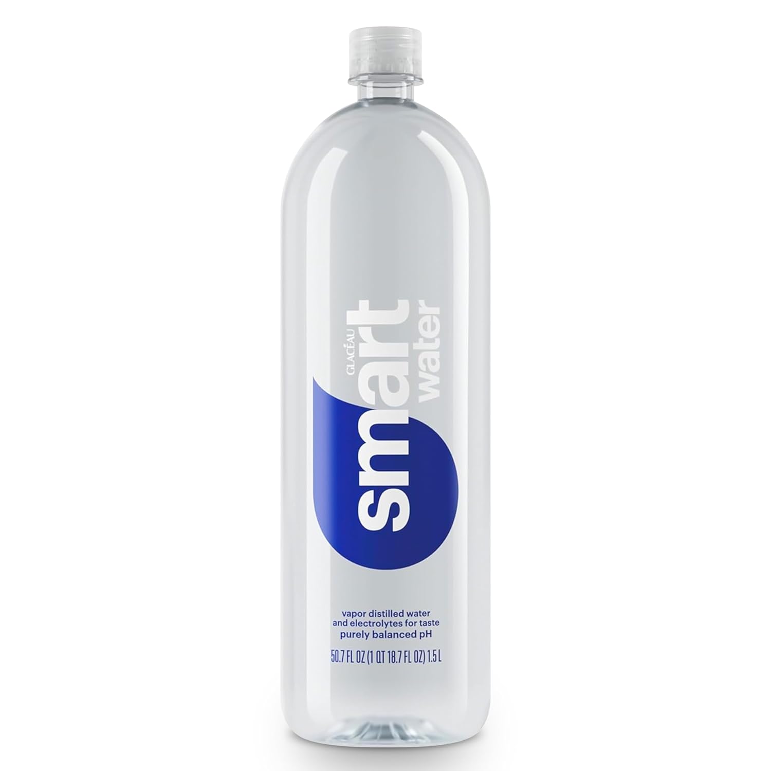 smartwater vapor distilled premium water bottles, 1 Liter, 6 Pack