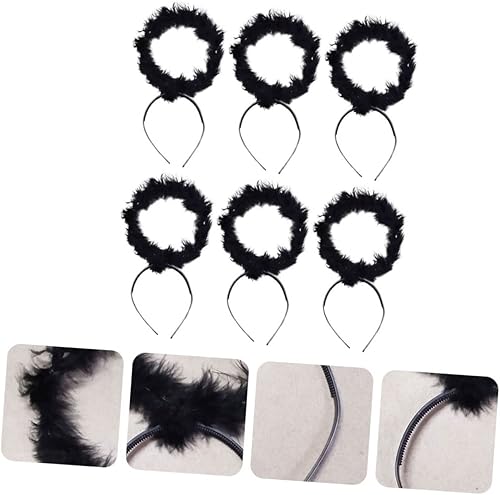 Miniatura 4 de USHOBE 30 Pcs Black Angel Headband Cosplay Costume Makeup Headband Prom Tiara Headbands for Women Headbands for Halloween Party Angels Hair