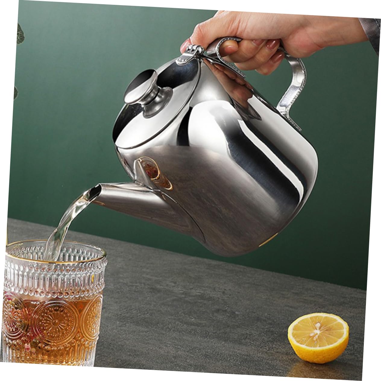 ULTECHNOVO Tetera Inoxidable con Fino para Infusión de Té y Café Hervidor Versátil para Estufa para Sueltas y Bolsas de Té Cocina