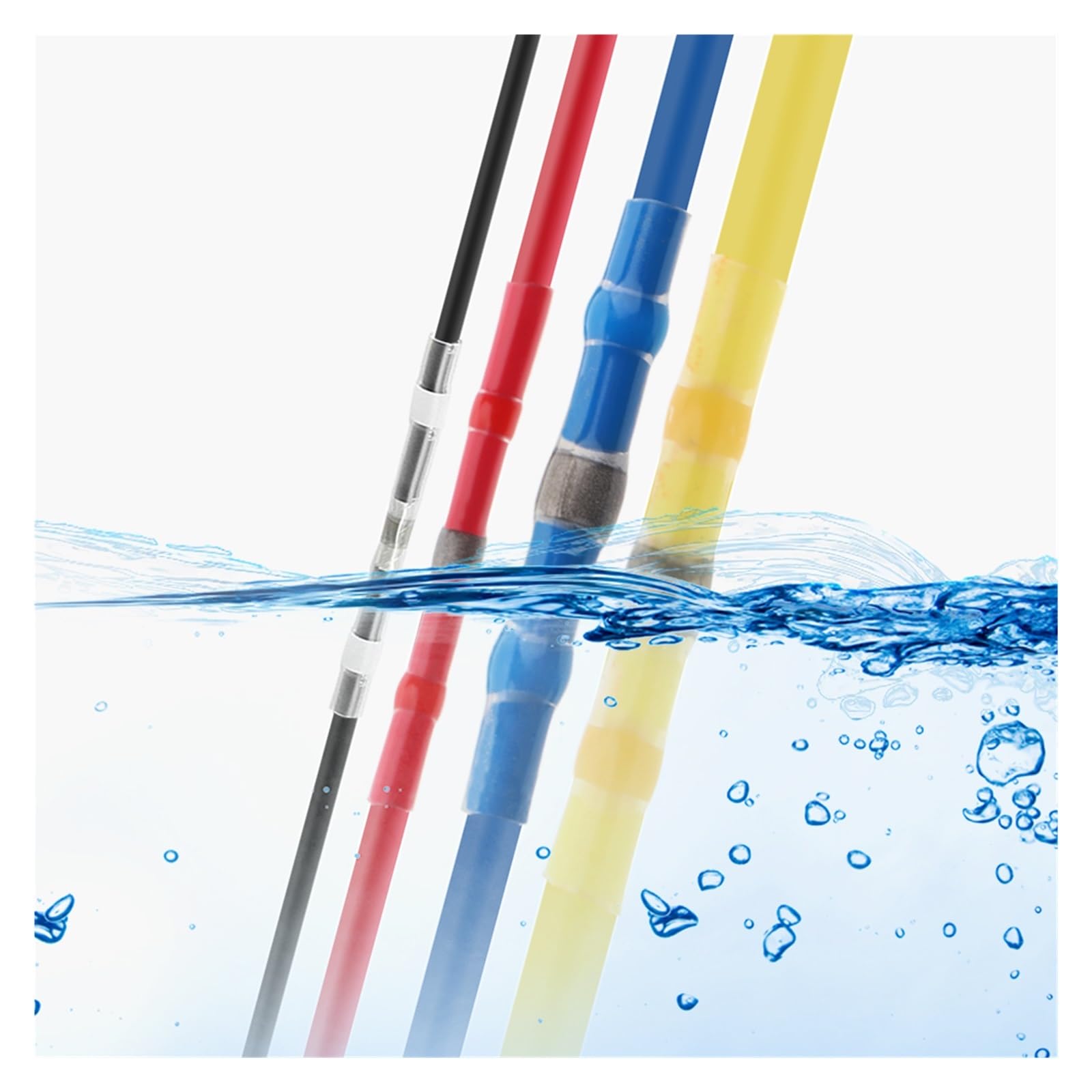 5 sets 100/50 stuks geïsoleerde soldeerverbinding draadconnectoren krimpkous soldeer eindconnectoren auto marine splice connector kit (kleur: 100 stuks met doos 5 sets 100/50 stuks geïsoleerde soldeerverbinding draadconnectoren krimpkous soldeer eindconnectoren auto marine splice connector kit (kleur: 100 stuks met doos
