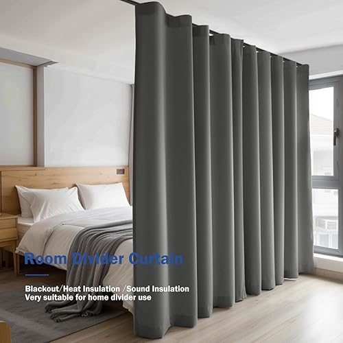 Miniatura 6 de Cortinas divisoras de habitación, cortinas opacas de techo con ganchos, divisores de pared para dormitorio, sala de estar, separación de oficina,