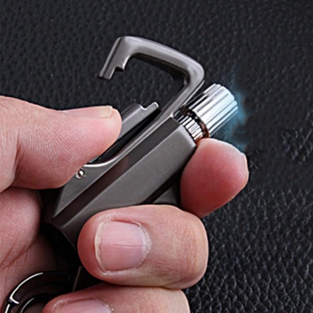 Keychain Lighter with Multitool Bottle Opener, Permanent Match Kerosene Lighter, Waterproof, Camping Tool,Gifts for Men(3pack)
