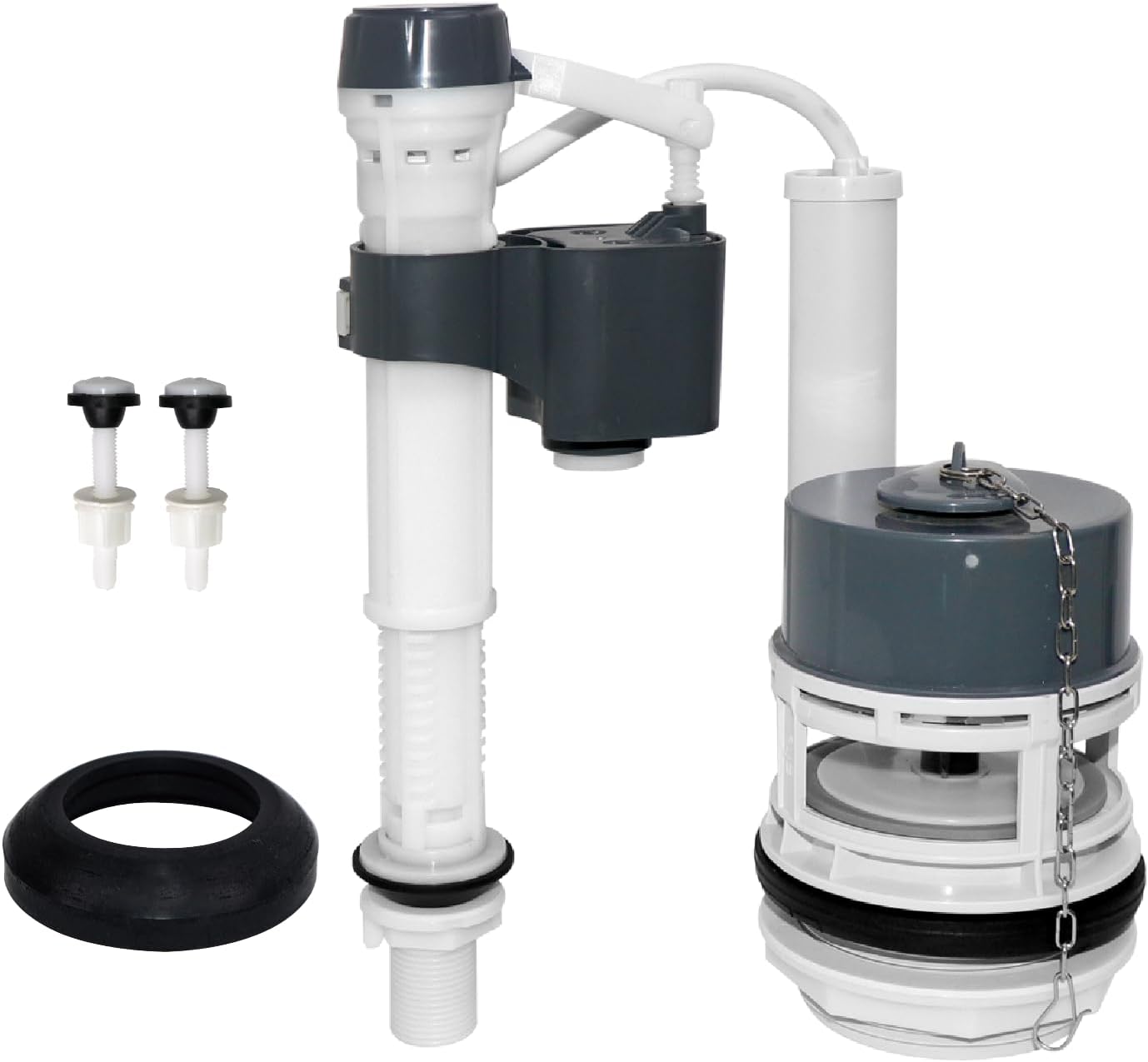 Universal 3-Inch Toilet Flush Valve Repair Kit for 2-Piece Toilets - Upgraded Version, Includes Flush Valve, Adjustable Fill Valve, Gaskets, Bolts