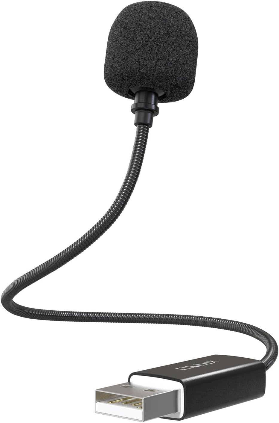 Cubilux USB Microphone for Laptop and Desktop Computer, Plug & Play, External Gooseneck Mini Mic with Flexible Arm Compatible with PC Mac PS5, 1.05 FT