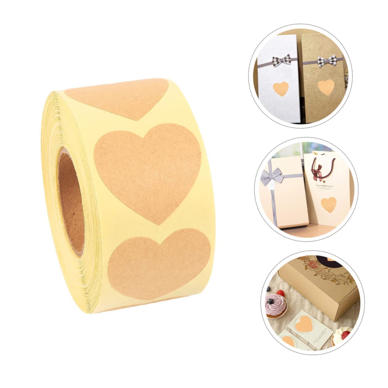 HOMSFOU 2 Set Adesivi Carta Kraft Set Etichette Naturali Per Decorazioni E Confezioni Per Scrapbooking E Regali Design E Personalizzabile 5 * 2