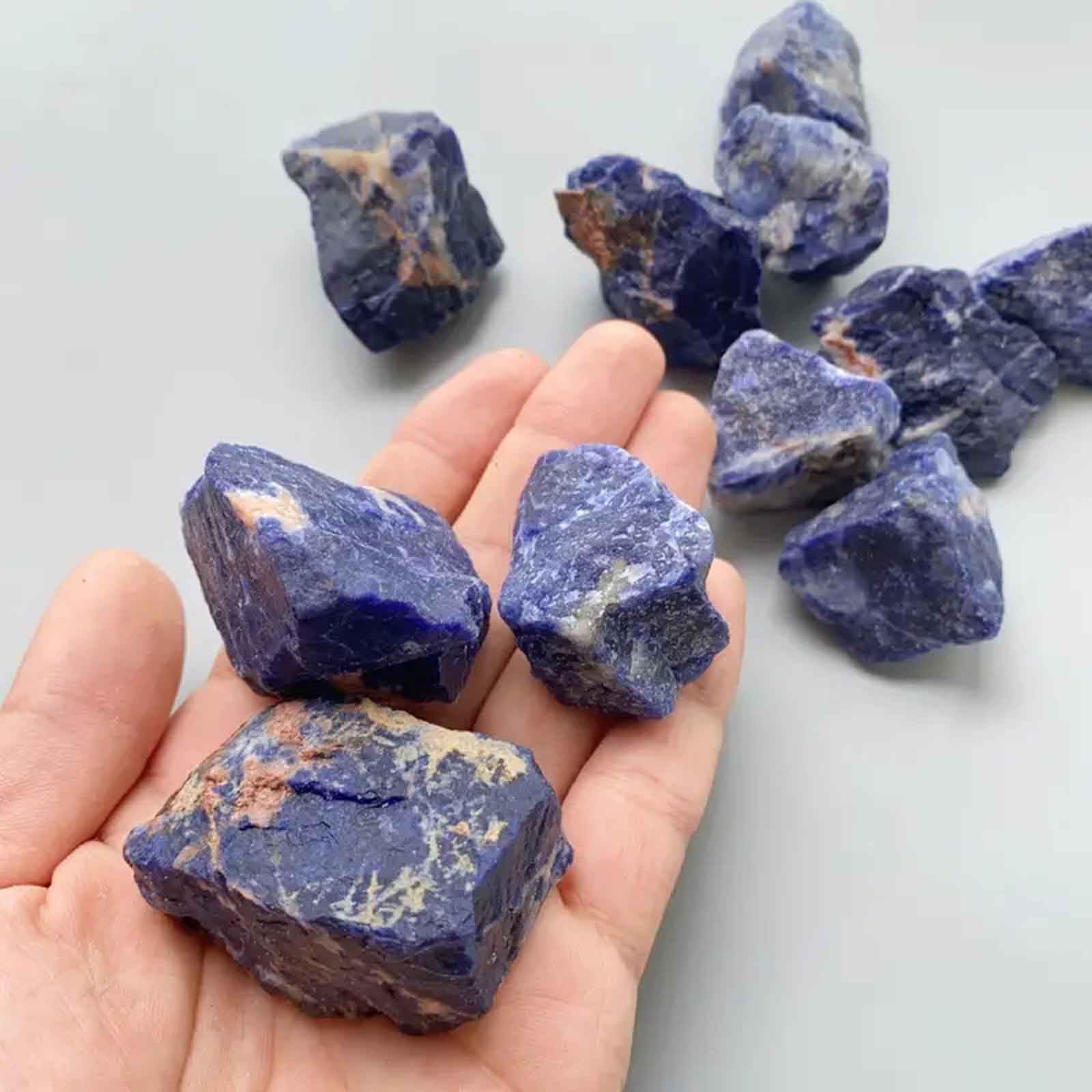 2LB/900G Natural Blue Lace Agate Crystal Surowy Kamień - 2-3 cm Kryształ leczenia do medytacji, dekoracji lub pracy energetycznej
