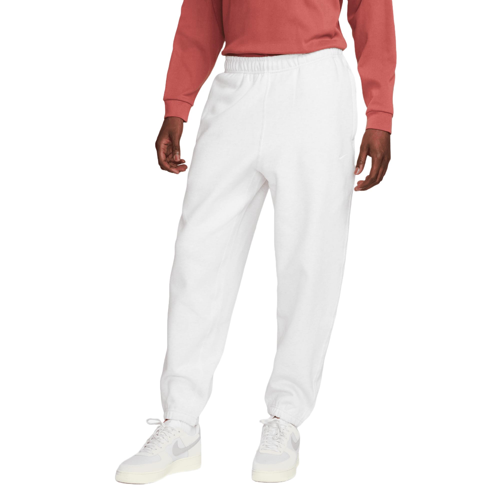 Nike Solo Swoosh Mens Heavyweight Fleece Pants White Medium