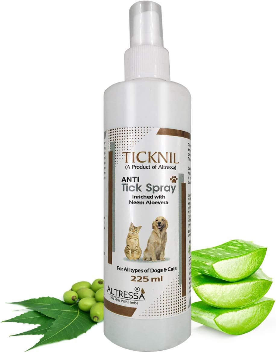 Ticknil Flea and Tick Spray for All Types of Dogs & Cats, with Neem & Aloe Vera