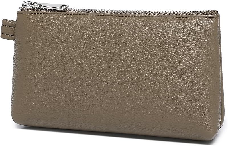 Necessaire de maquiagem YONBEN em poliuretano, cor Tea Color, com zíper