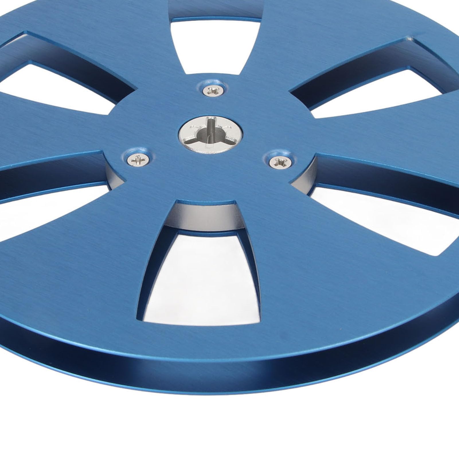 7-Zoll-Leeraufwickelspule, für 1/4-Zoll-Band, 6-Loch-Ersatzband-Leerspule, Aluminium-Tonbandspulen-Öffnungsmaschinenteil (Blau)