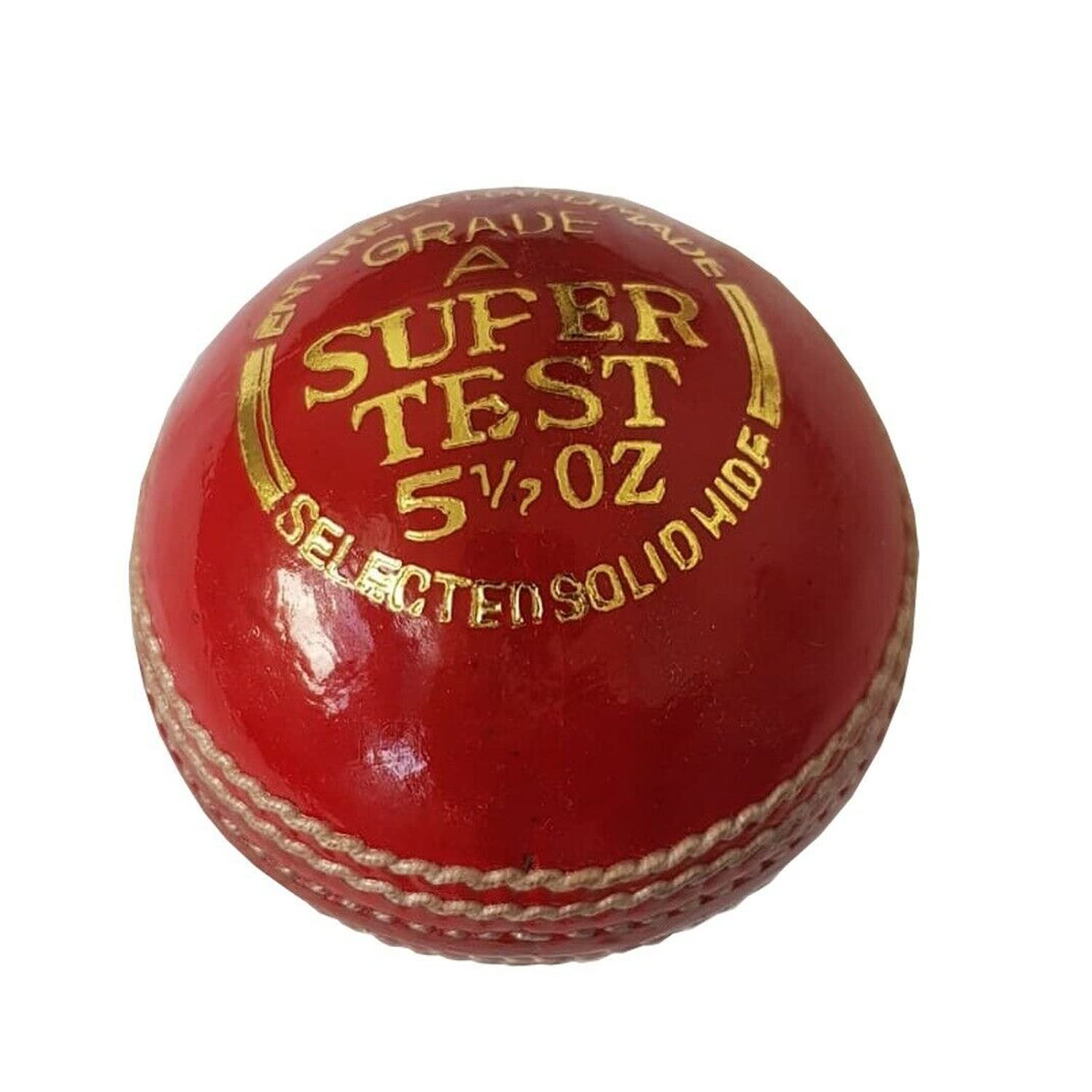 MAXX Cricket Ball 5 1/2 Oz Cricket Balls Red & White Hand Stitched Leather Hard Ball (3 Balls, Red)