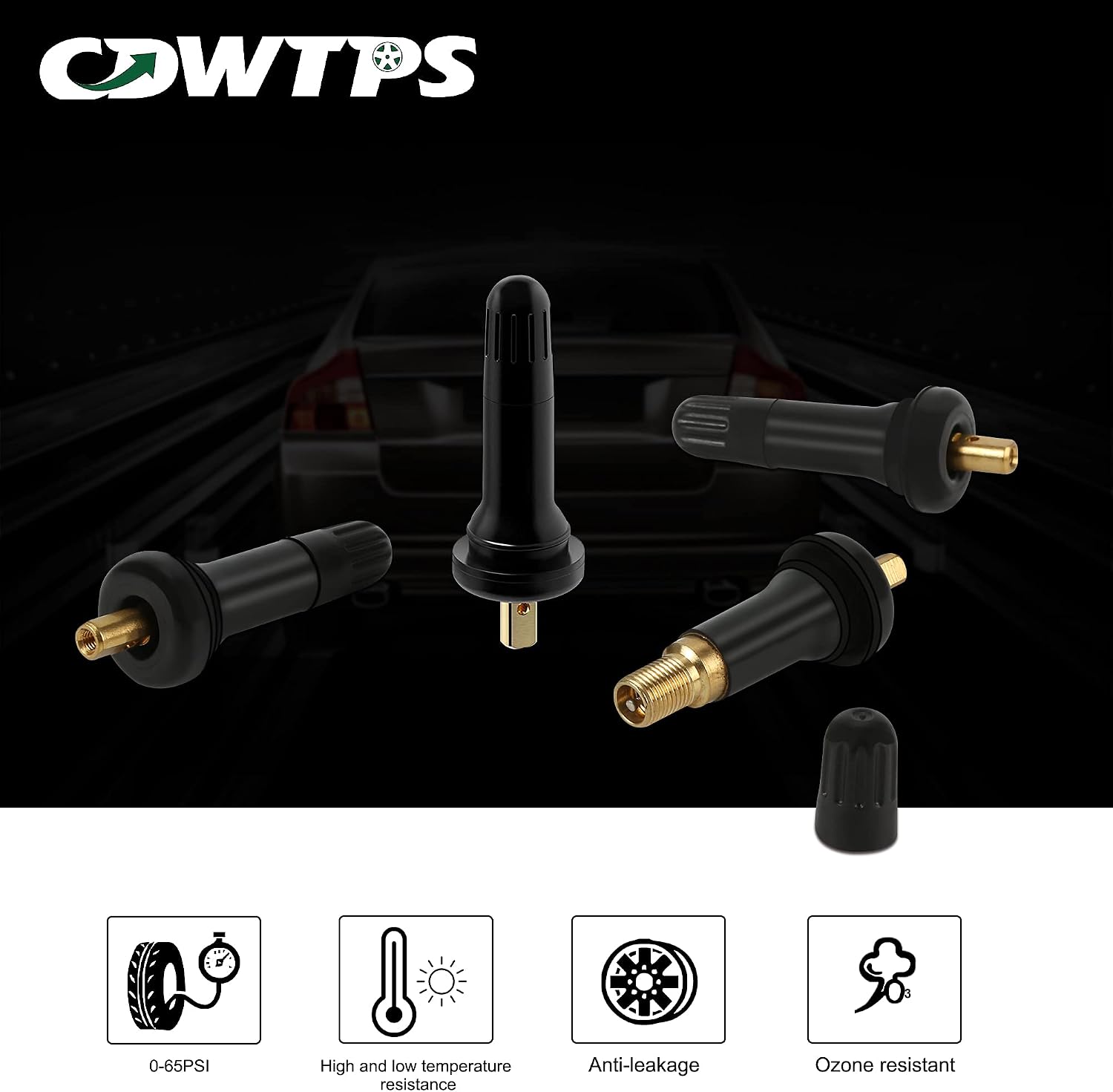 CDWTPS TPMS 20008 Tire Valve Stem, Rubber Snap-in Tubeless 0.453"Rim Holes Tire Pressure Sensor valve stem ​replacement for GMC,Chevrolet,Cadillac,Buick,Chrysler,Jeep,Ram,dodge,Ford,Subaru(20PCS/Bag)