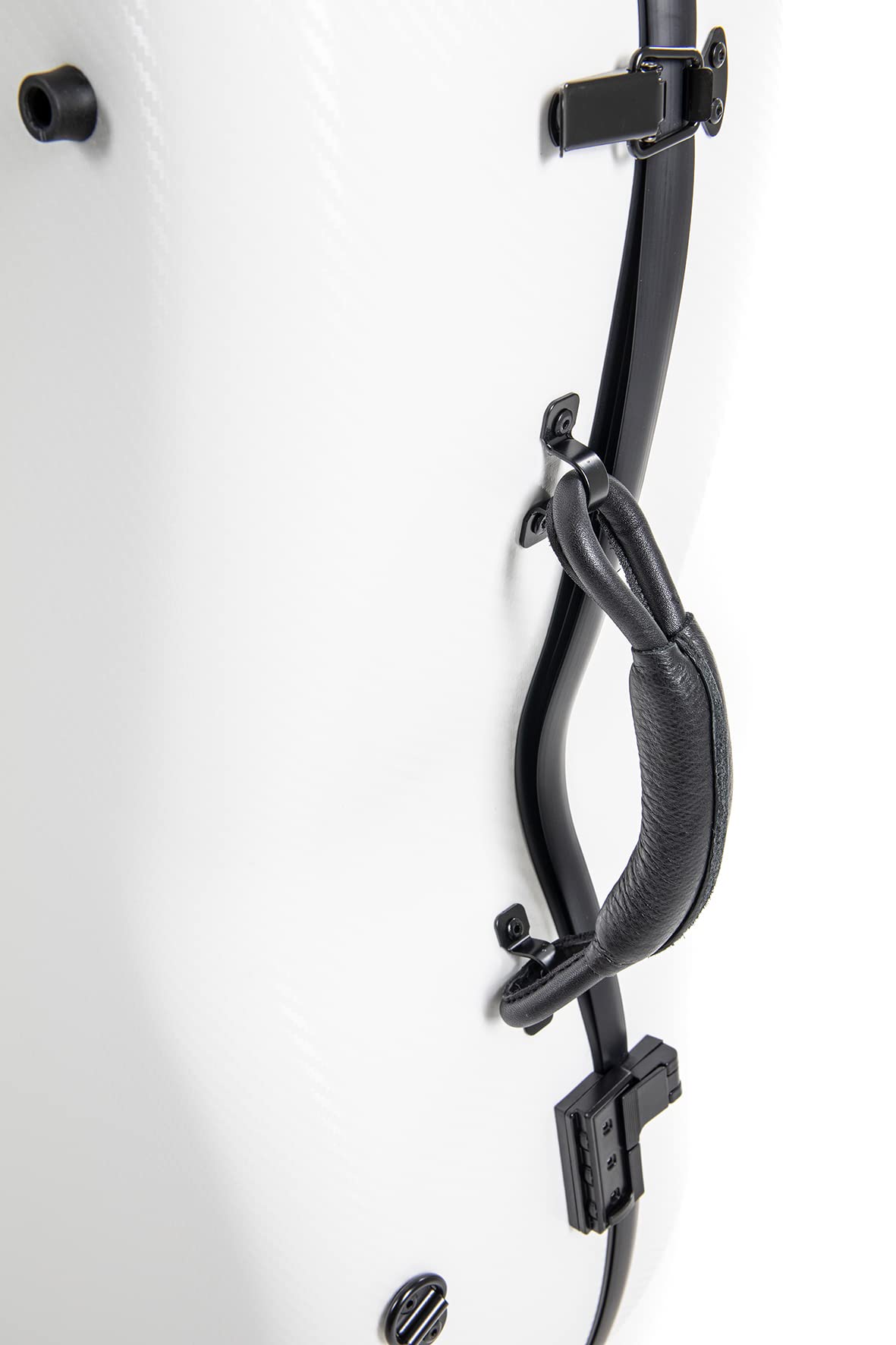 GEWA custodia per violoncello in policarbonato 4/4 bianco con cinghie a zaino, maniglia laterale e ruote (Rolly)