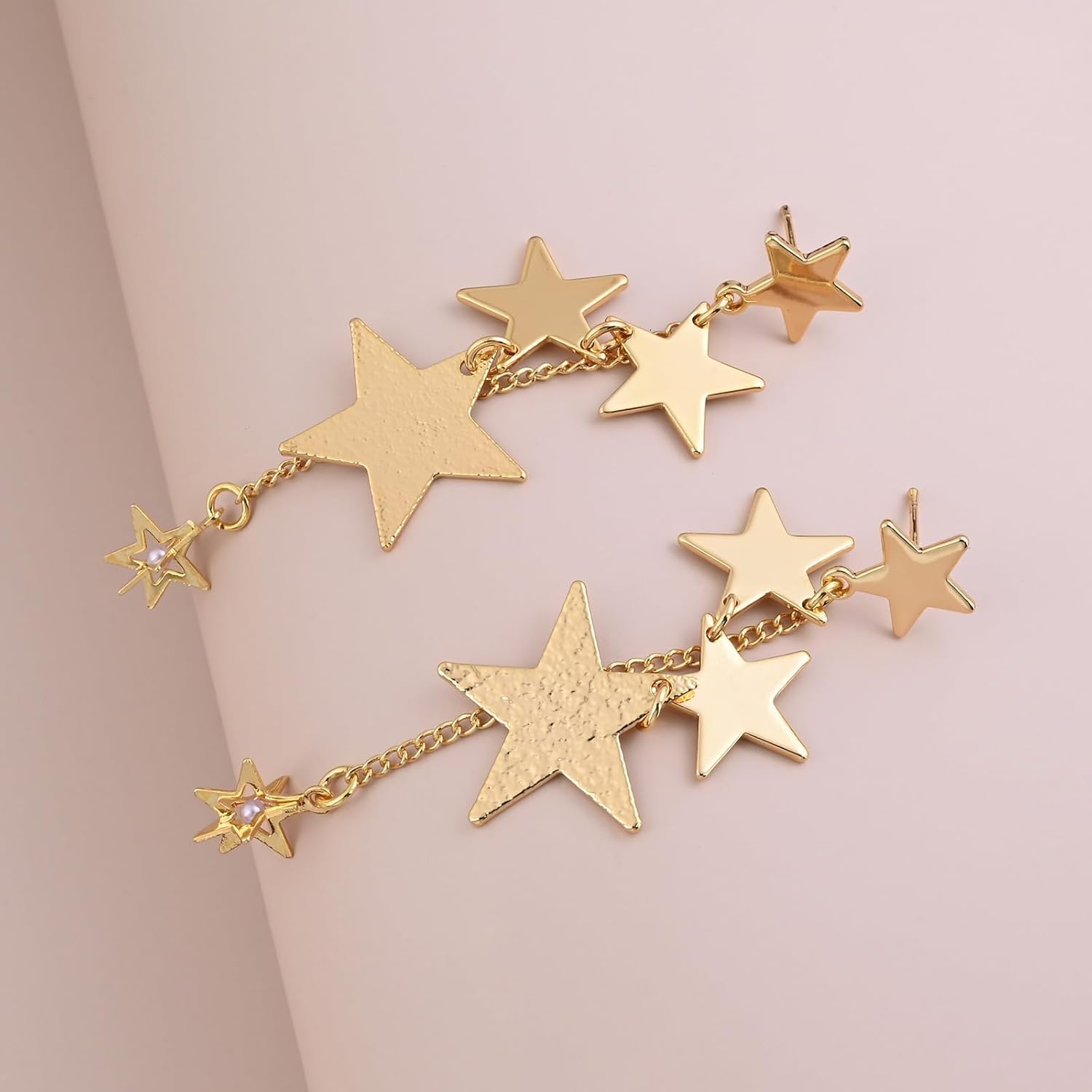 Hypoallergenic Sparkly Big Star dangle Earrings Long Tassel Stud Earrings Dangling Celestial Jewelry for Christams Gift - Image 5