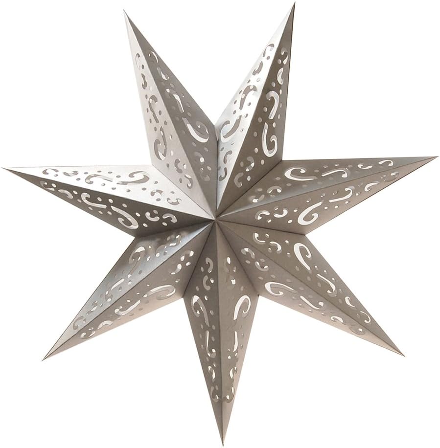 LumabasePaper Lantern 7 Pointed Star, Silver