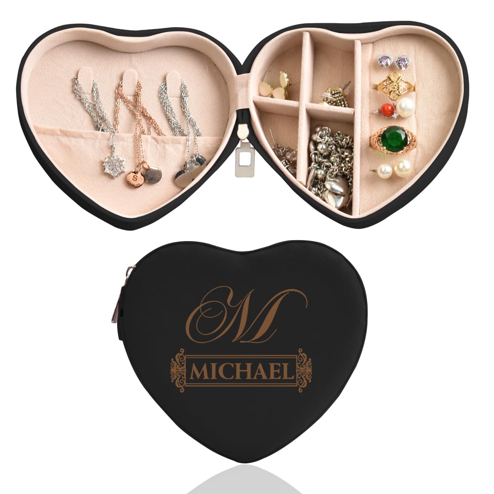 Personalised Women's Jewellery Box, with Name and Initial, Jewellery Organiser for Rings, Necklaces, Earrings, Custom Gifts for women, Friend, Her, Daughter, Bridesmaid